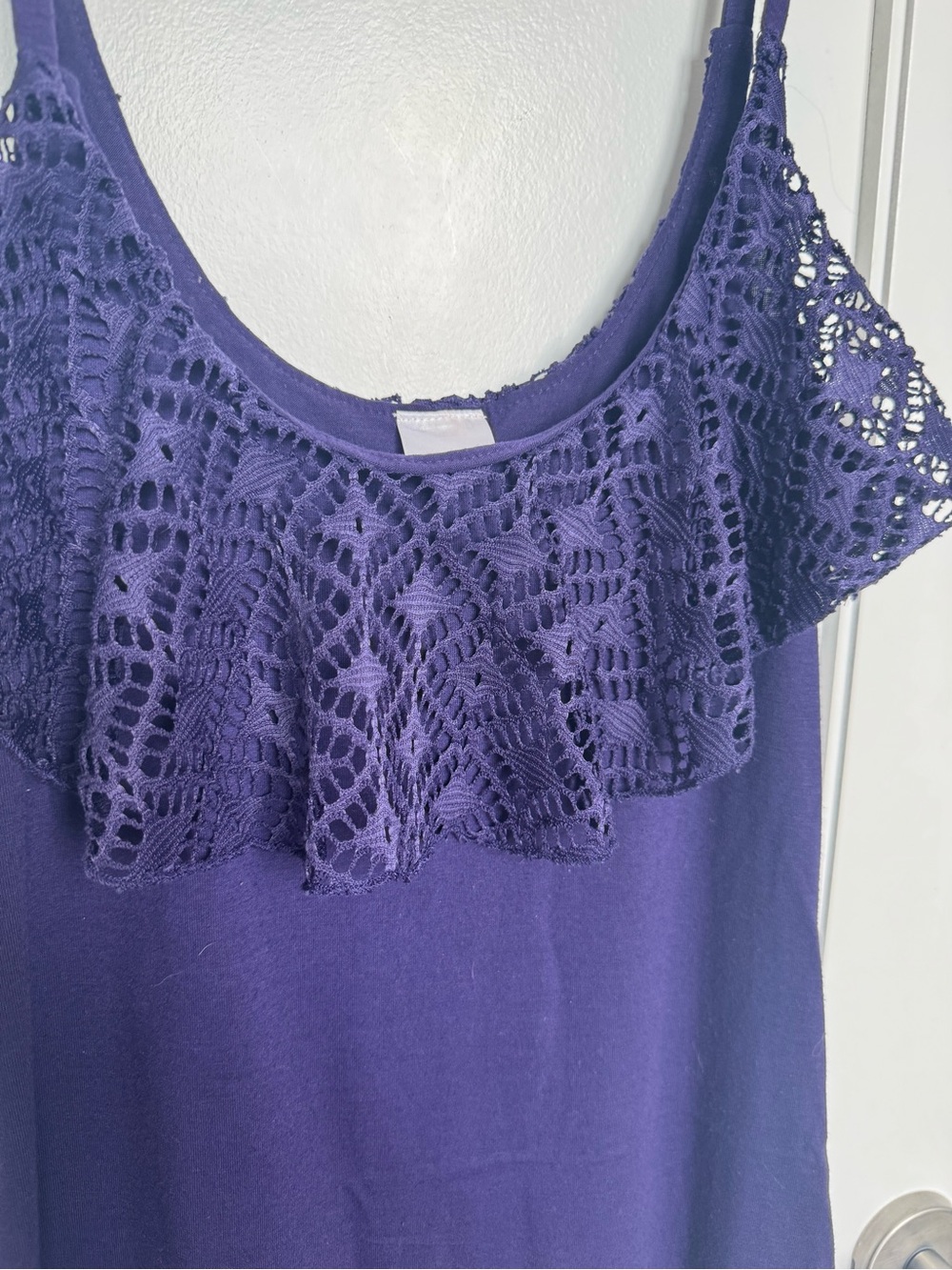 Xhilaration Crochet Yoke Tank Top in Purple